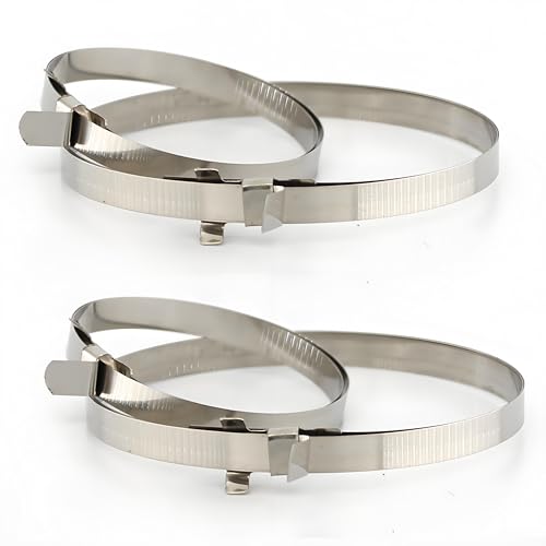 2 Sets Stainless Steel Universal Drive Shaft Axle CV Joint Boot Clamps Kit (Stretch Style)