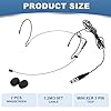 sourcing map Ear Hook Headset Microphone, Double Over Ear Set Hanging Omnidirectional Wired Audio Condenser Microphone Headset with Mini XLR 3 Pin TA3F Plug 3.9ft Cable, Black #1