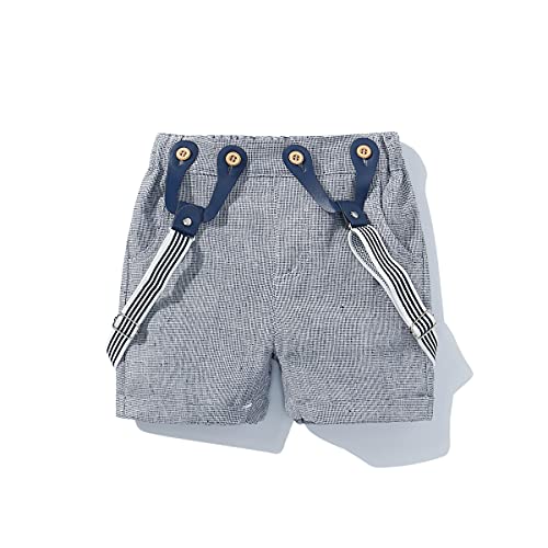 Baby Boys Gentleman Outfits Suits, Infant Short Sleeve Shirt+Bib Pants+Bow Tie Overalls Clothes Set White #TOP2