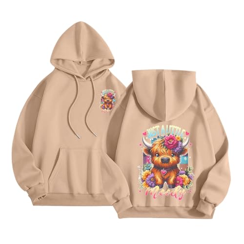 Sweat à capuche femme imprimé lettres avec poche kangourou en polaire douce