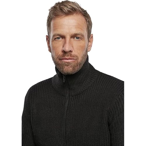 Individual Wear Men's Marines Quarter Zip Sweater - Warm Classic Regular Fit Knitted Casual Pullover with High Collar3