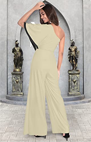 Image of KOH KOH Womens 2026 One Off Shoulder Asymmetric Long Pant Jumpsuit Romper