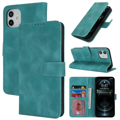 for iPhone 12 Pro Case Phone Leather Wallet with Card Holders Slots Magnetic Flip Cover Purse SunYoo Case etui Portefeuille Pour Femmes Coque Porte Feuille Carte for iPhone12 12Pro Green