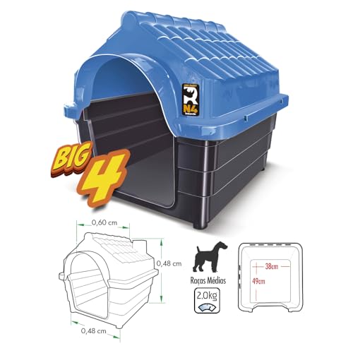 Casa Casinha pra Cachorro N4 Mec Pet azul