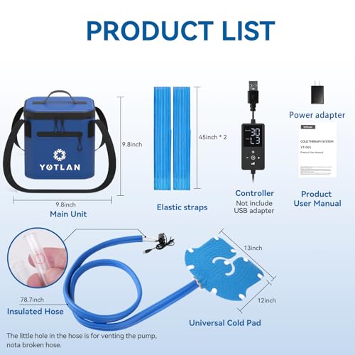 Image of Ice Machine for Knee with Programmable Timer,USB Powered Portable,2026 New Powerful Pump, for Knee Replacement,Pain Relief,Pad for Shoulder,Hip,and Ankle