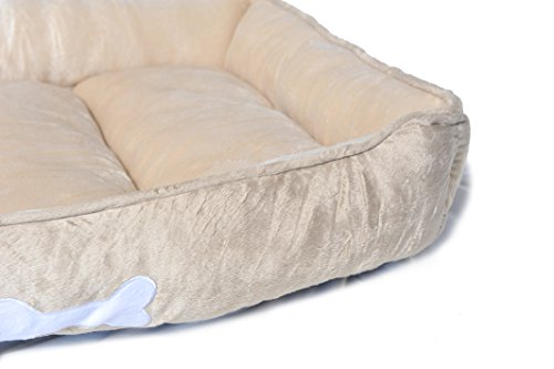 Long Rich Textiles Classic Solid Rectangle Dog And Pet Bed, Large, Tan/Taupe/Camel By Happycare Textiles, 24"X34" #TOP5