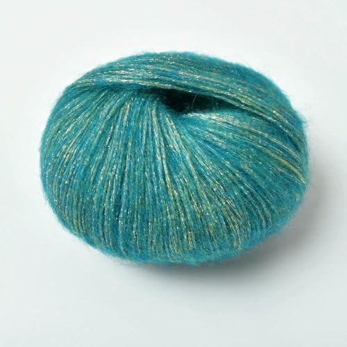 MEIFULLE Suéter de Punto para bebé, Hilo de Mohair, Lana de Seda Brillante, Hilo abigarrado, Chal Tejido a Mano, Bufanda, Sombrero, Encantador Hilo de Crochet para Manualidades