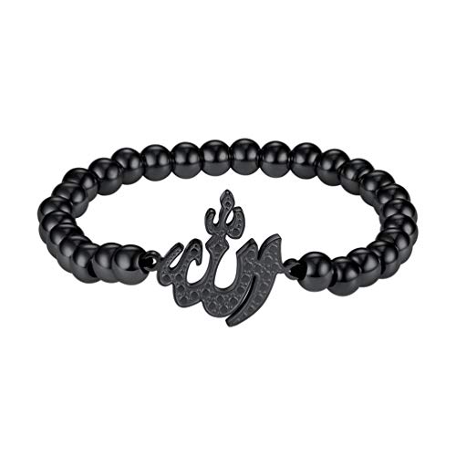 PROSTEEL Black Stainless Steel Beads Bangle Muslim Islamic Jewelry Men Women Religious Islam