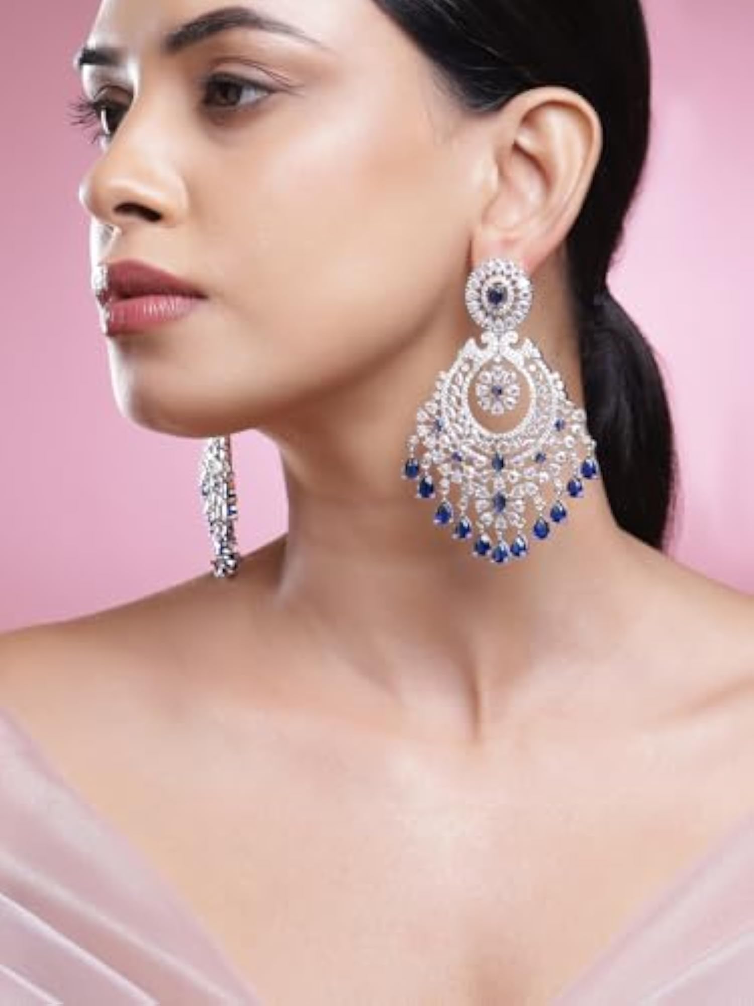 Women's American Diamond Traditional Chandelier Earrings