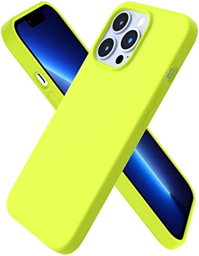 ORNARTO Compatible with iPhone 13 Pro Case 6.1, Slim Liquid Silicone 3 Layers Full Covered Soft Gel Rubber Case Cover 6.1 inch-Clover Grass Green