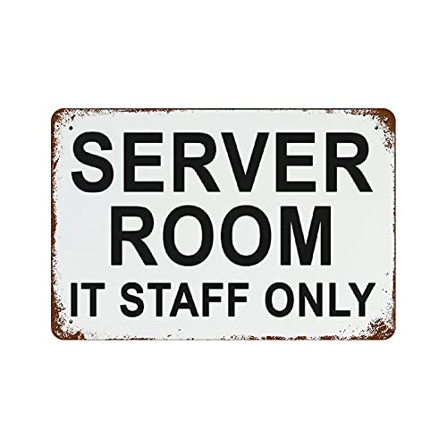 �A���~�Ŕ� 20.3 cmx30.5 cm Server Room It Staff Only �p�[�\�i���C�Y ���^�� �u���L�Ŕ� �r���e�[�W �|�X�^�[ ���g�� �E�H�[���A�[�g �m�x���e�B �X�g���[�g�T�C�� ���� �o�[ ���[�h �}�� ���A ���O