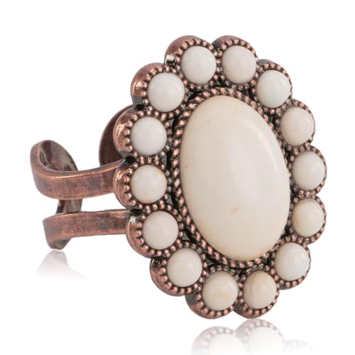 Montana West Rustic Couture's Bohemian Turquoise Cuff Ring for Women Cowgirl