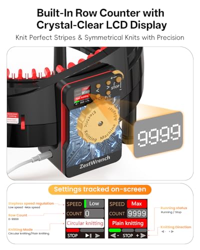 Adaptateur électrique Addi 46 avec compteur de rangées LCD double mode
