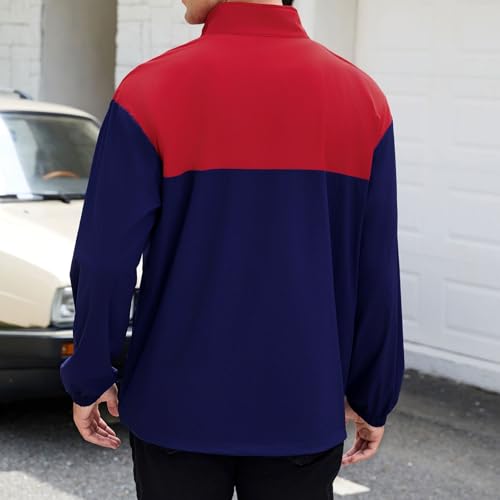 Image of EDITCOZY Men's Lightweight Quarter Zip Pullover Casual Windbreaker for Running Golf Jackets with 3 Pockets
