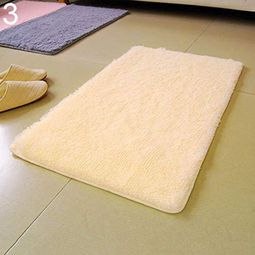 Color caramelo suave antideslizante alfombra Flokati Shaggy alfombra sala dormitorio piso Mat Beige