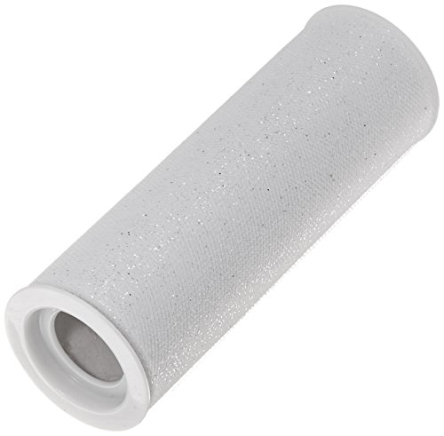 Kel-Toy Glitter Tulle Fabric, 6-Inch by 10-Yard, White/Iridescent