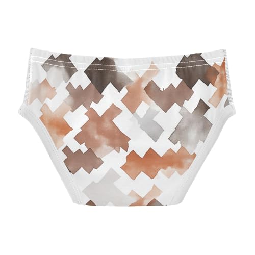 KLL Brown Houndstooth Toddler Boys' Soft Underwear Breathable Undies2