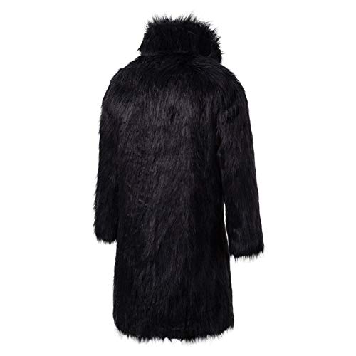 Lisa Colly Men's Faux Fur Coat Jacket Winter Fluffy Coat Outwear Long Parka Overcoat3
