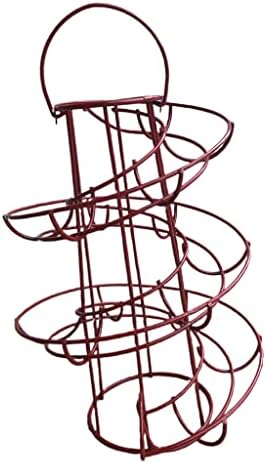 Amuzocity Modern Egg Skelter Holder Roller Wire Rack Dispenser Keeper Stand 24 - Red, 18x30.5cm