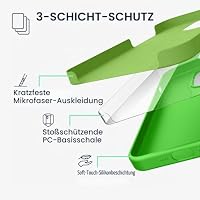 kwmobile Handyhülle für iPhone 15 Hülle, für iPhone 15 Case - Hülle Silikon - kabelloses Laden - Limettengrün – Ansicht 3