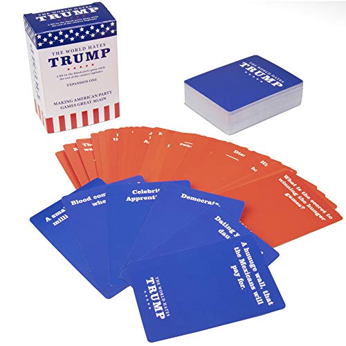 SCS Direct The World Hates Trump Card Game - Expansion One (80 Blue Answer Cards, 30 Red Question Cards) - Perfect White Elephant Gift