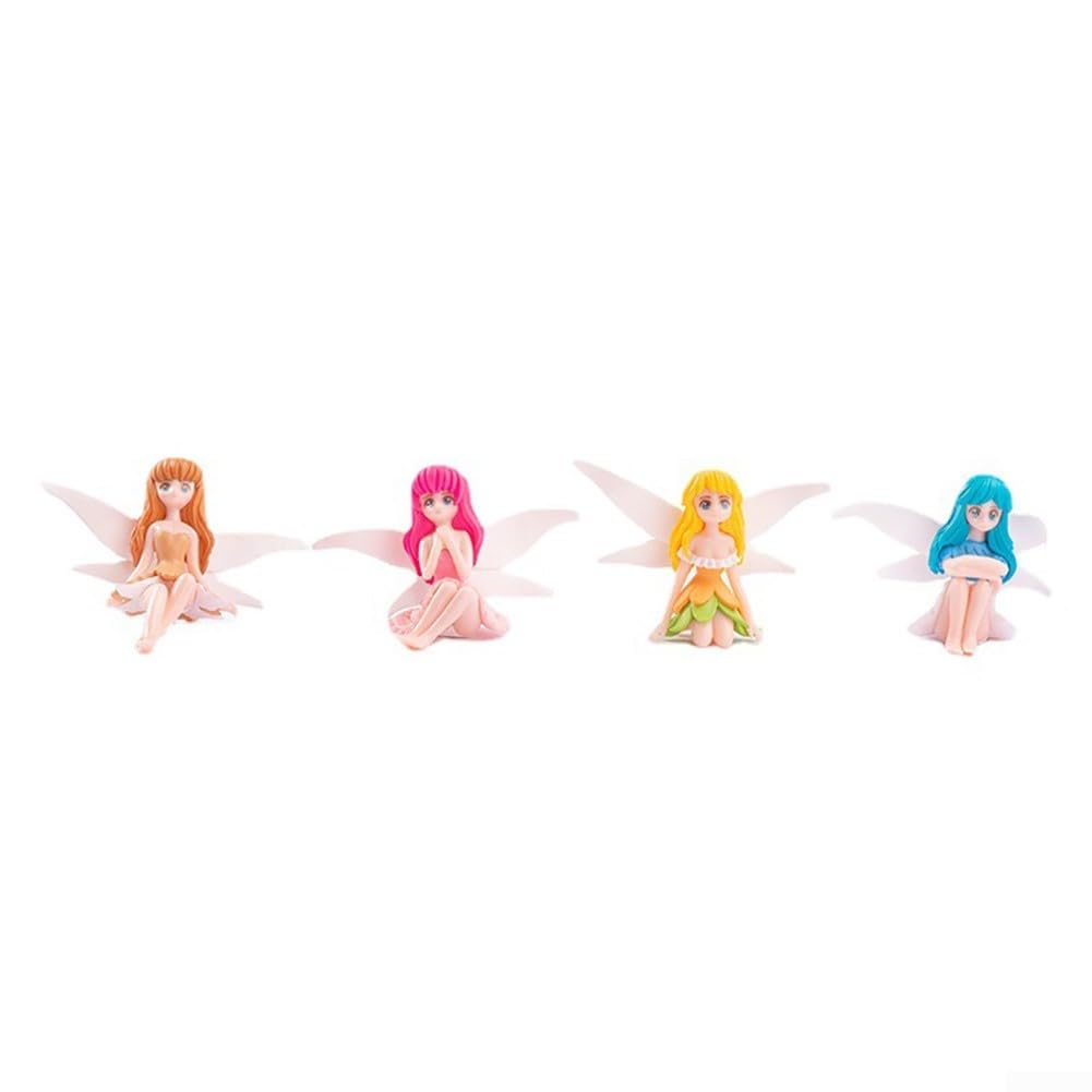 Zilimontt Fairy figures set of 4 small fairy decorations miniature fairy ornaments flower fairy for garden accessories outdoor small fairy figurines