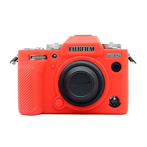 Rieibi Fuji XT5 X-T5 Case, Soft Silicone Protective Case for Fujifilm XT5 X-T5 Camera, Lightweight Fuji X-T5 Camera Case - Red