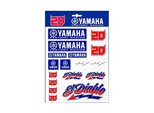 GP RACING Planche Sticker Factory Fabio Quartararo 20'El Diablo Officiel MotoGP, Bleu, 24x20