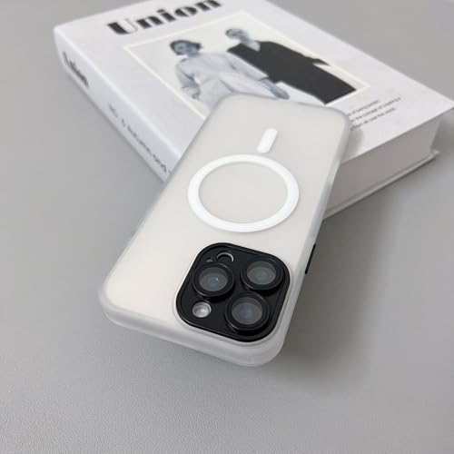 Coque de charge sans fil magnétique et antichoc pour iPhone 15 Pro étui translucide mat