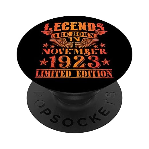 Cumpleaños Noviembre 1923 Edición Limitada Regalo Vintage PopSockets PopGrip Intercambiable