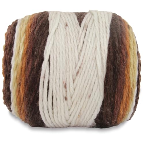 Image of ThreadArt Ombre Yarn - Big Chunky Yarn Cake, 300g - Desert Sands 03 | Thick Super Bulky #6 for Knitting & Crochet - Variegated 100% Soft Acrylic Fiber - 336 Yards