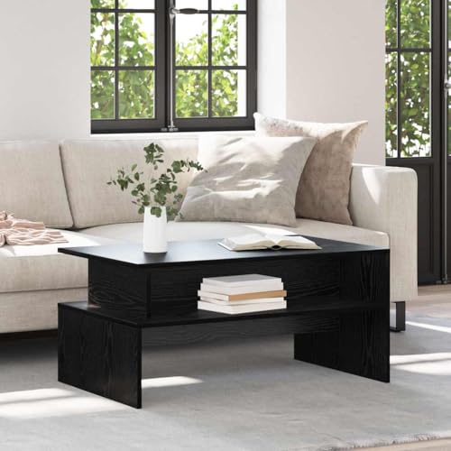 Mesa de madera robusta y estable con veteado efecto roble negro para decoracion de salon rectangular 3