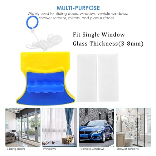 Double Sided Magnetic Window Cleaner Window Glass Wiper Cleaning Tool Magnetic Glider Washing Brush Equipment for High- Rise Single Glazed
