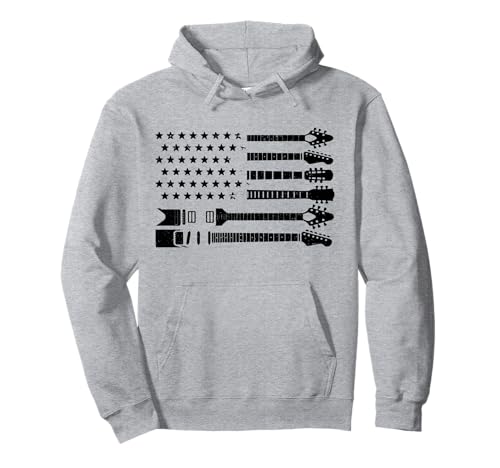 Guitarra patriótica guitarrista bandera americana vintage Sudadera con Capucha