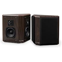 Fluance Elite High Definition 2-Way Bipolar Surround Speakers for Wide Dispersion Surround Sound in Home Theater Systems - Natural Walnut/Pair SXBP2W