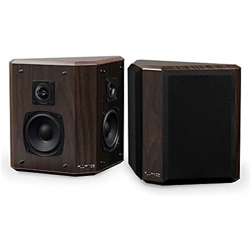 Fluance Elite High Definition 2-Way Bipolar Surround Speakers for Wide Dispersion Surround Sound in Home Theater Systems - Natural Walnut/Pair (SXBP2W)