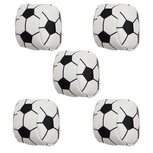 Artibetter 5 Pièces Paquet de Sable de Football Souple en Cuir Noir pour Garçon et Filles Adapté aux Jeux en Intérieur et Extérieur, pour Garçons et Filles