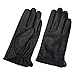 Produktbild QETY Herren-Touchscreen Lederhandschuhe, Plus Samt Dickes Winter Warmes Fahren Wach Handschuhe (Schwarz),M