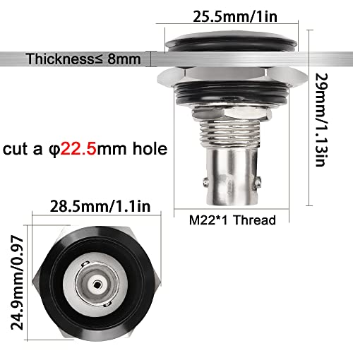 Adaptador Circular BNC Hembra a Hembra para Panel miniatura 4