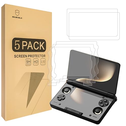 Mr.Shield Screen Protector compatible with AYN THOR [3 Pack Lower screen + 2 Pack Upper screen] [5-Pack] [Tempered Glass] [Japan Glass with 9H Hardness]