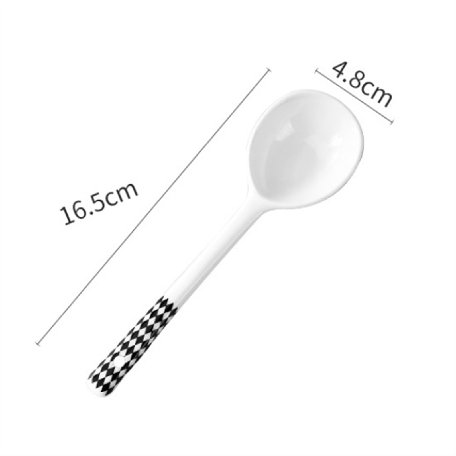 Cuillère à Soupe 2 pièces Cuillère en Porcelaine Noire et Blanche Cuillère à Table à Long Manche Cuillère à Soupe Cuillère à Riz Cuillère à Dessert Cuillère à dîner