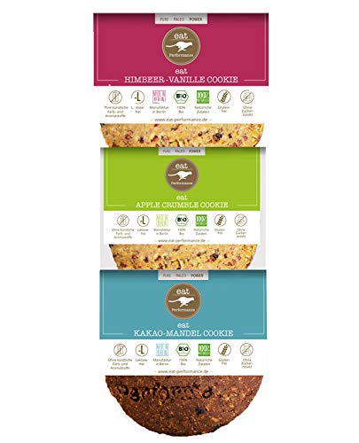 eat Performance® Variety Cookie Box (3x 40g) - Bio, Paleo, Glutenfrei, Ohne Milch, Kekse Aus 100% Natürlichen Zutaten Cover