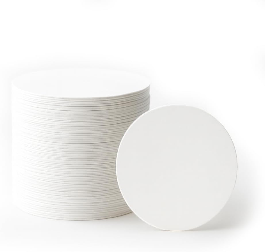 100 Pieces Solid Core White Chipboard Circles - Extra Thick 28pt White Circle Cardstock - Heavyweight Circle Cutouts For Scrapbooking, Crafts & Product Backing (8" Round)