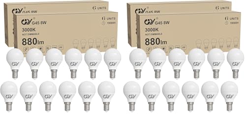 Ampoule LED E14 8W blanc chaud 3000K lot de 24 pour luminaire maison
