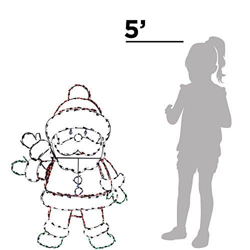 Product Works 48-Inch Pro-Line Animotion Waving Santa Christmas Decoration with 200 LED Lights - Thumbnail 3