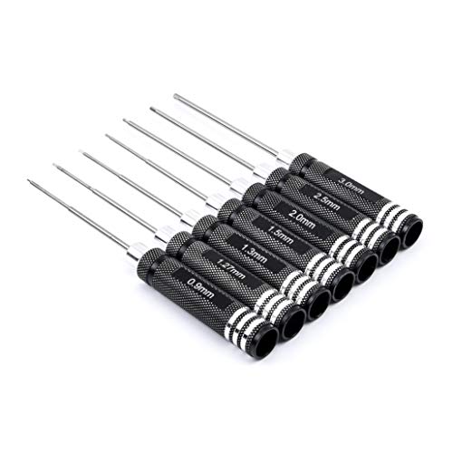 Youngrc Rc Screwdriver Tools Kit 7Pcs Hex Screw Driver Set For Rc Models | 0.9Mm 1.27Mm 1.3Mm 1.5Mm 2.0Mm 2.5Mm 3.0Mm #TOP5