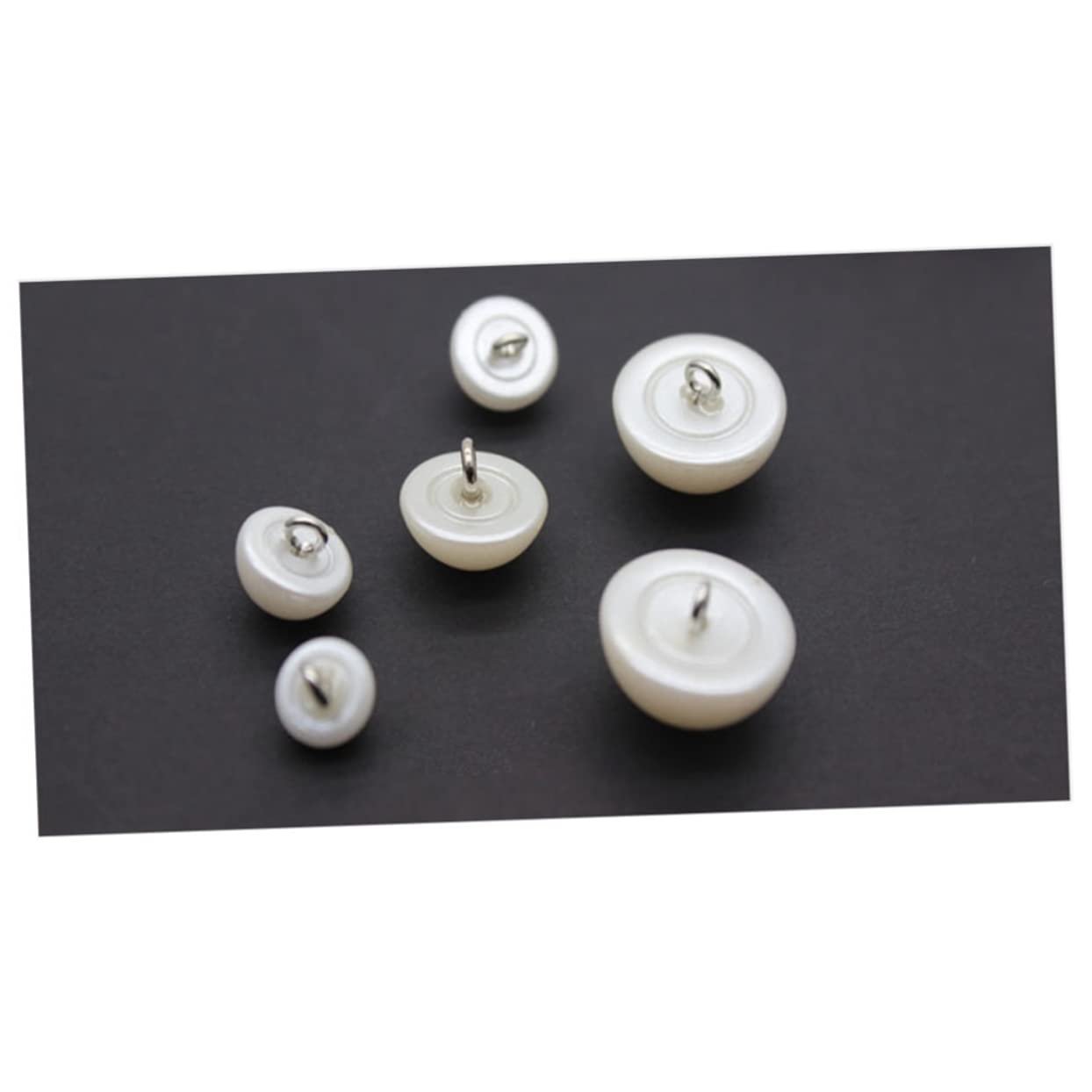 NUOBESTY 400 Pcs Bianco Decorazione Funghi Decorazione Fai Da Te Bottoni Perline Per Antico e Bottoni Per I Vestiti Jean Decorativi In Metallo