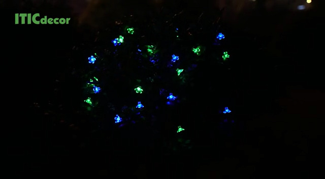 ITICdecor Solar Flower String Lights Outdoor Waterproof 50 LED Solar Powered Fairy Lights for Garden, Fence, Patio, Yard, Christmas Tree & Party Decor (Multi-Color)