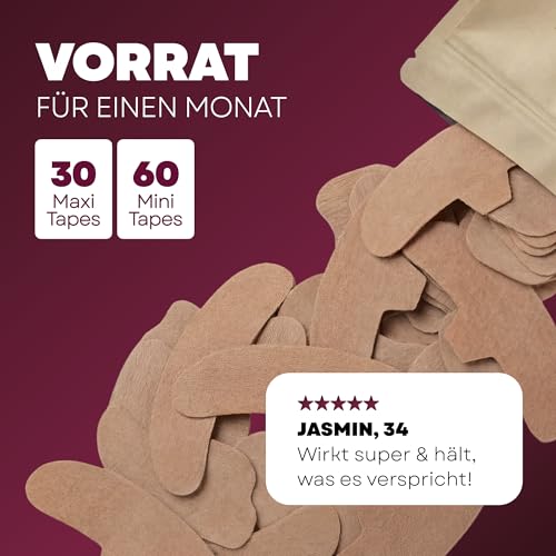 WELLNESSWERK® Face Tape Anti Falten- Full-Face-Monatspack zum Zornesfalte Glätten über Nacht – Sanftes Zornesfalte Pflaster für die Abendroutine – Dermatologisch getestet – Designed in Deutschland