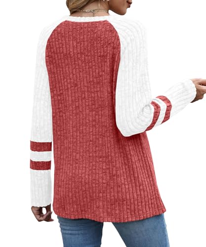 JomeDesign Womens Sweaters Long Sleeve Sweatshirts Color Block Casual Fall Shirts 2025 Trendy S-2XL3